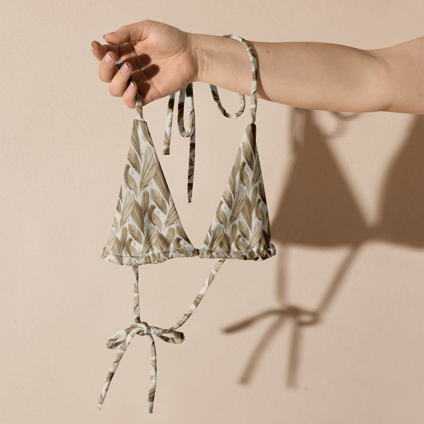 All-Over Print Recycled String Bikini Top: for Eco-Friendly Fashion Dudeily