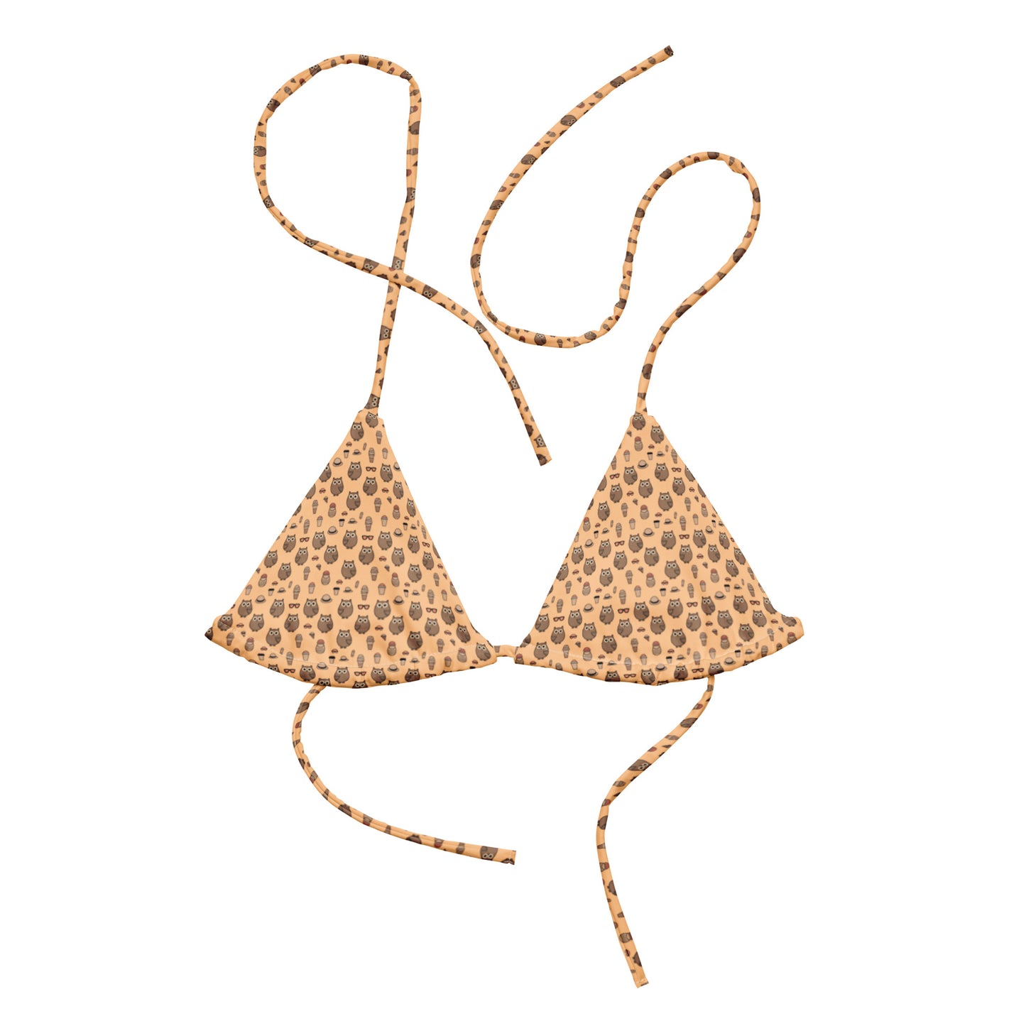 All-Over Print Recycled String Bikini Top – Eco-Friendly Swimwear Dudeily