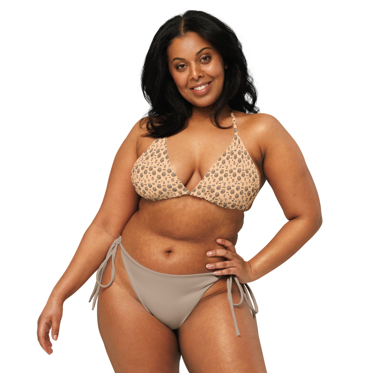 All-Over Print Recycled String Bikini Top – Eco-Friendly Swimwear Dudeily