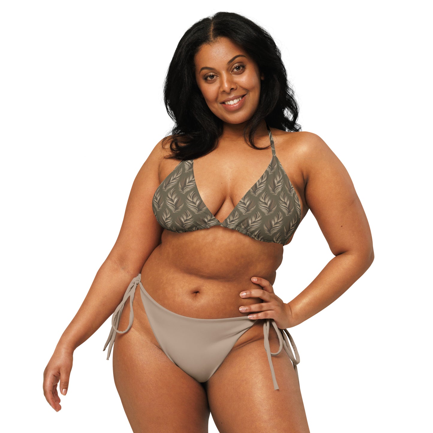 All-over Print Recycled String Bikini Top - Eco-Friendly Swimwear Dudeily