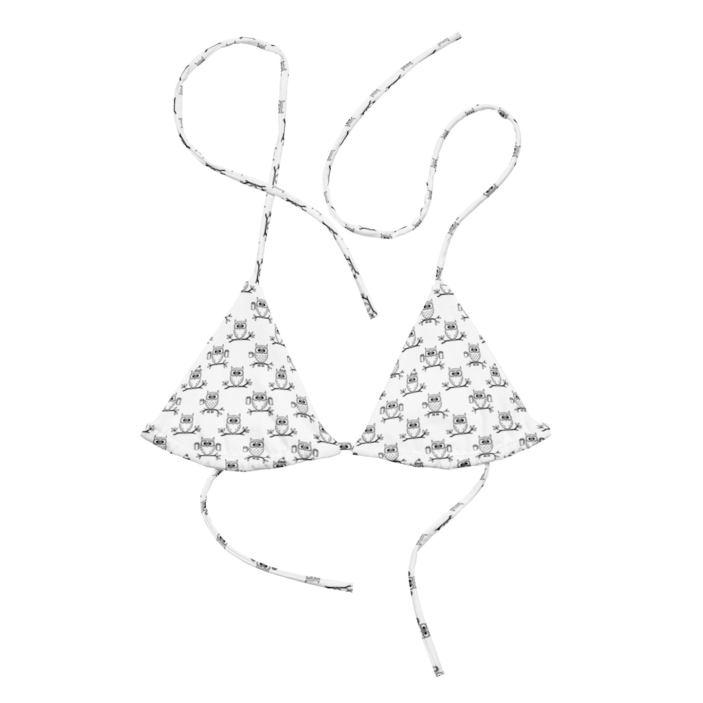All-Over Print Recycled String Bikini Top – Eco-Friendly Swimwear Dudeily