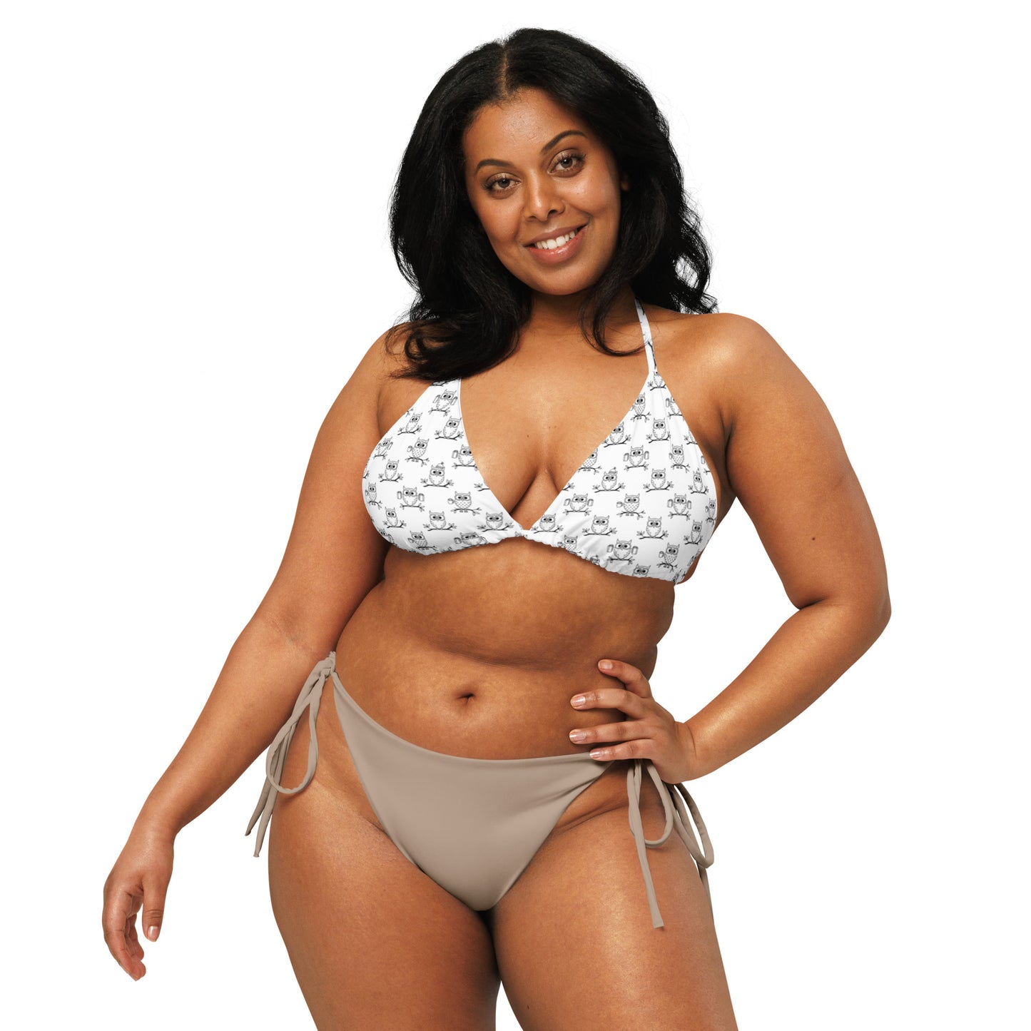 All-Over Print Recycled String Bikini Top – Eco-Friendly Swimwear Dudeily