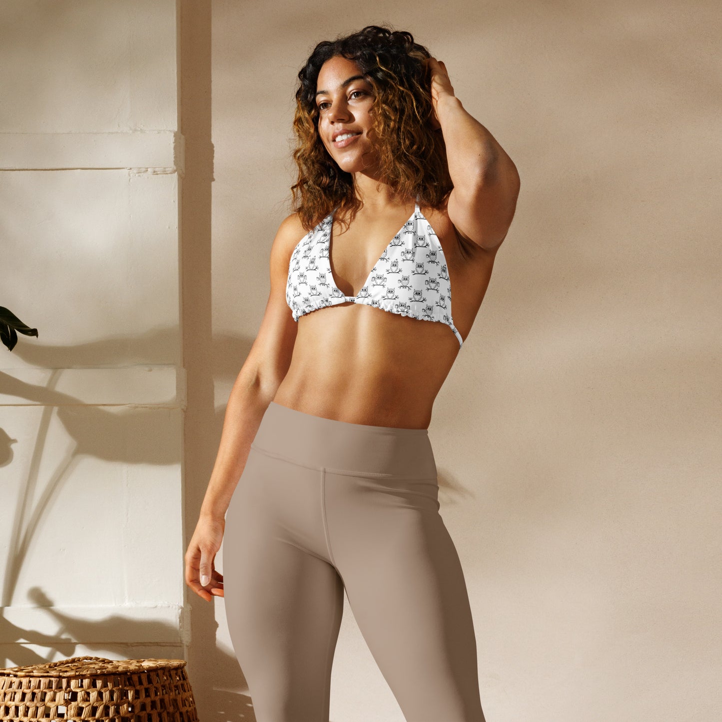 All-Over Print Recycled String Bikini Top – Eco-Friendly Swimwear Dudeily