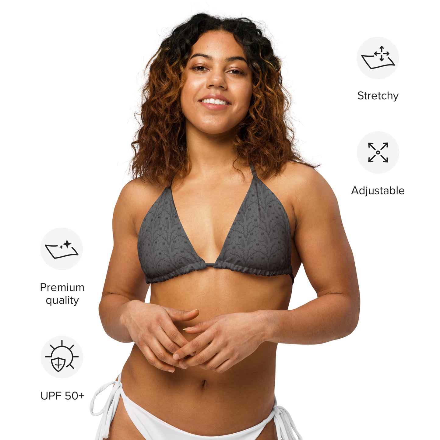 All-over Print Recycled String Bikini Top - Eco-Friendly Swimwear Dudeily