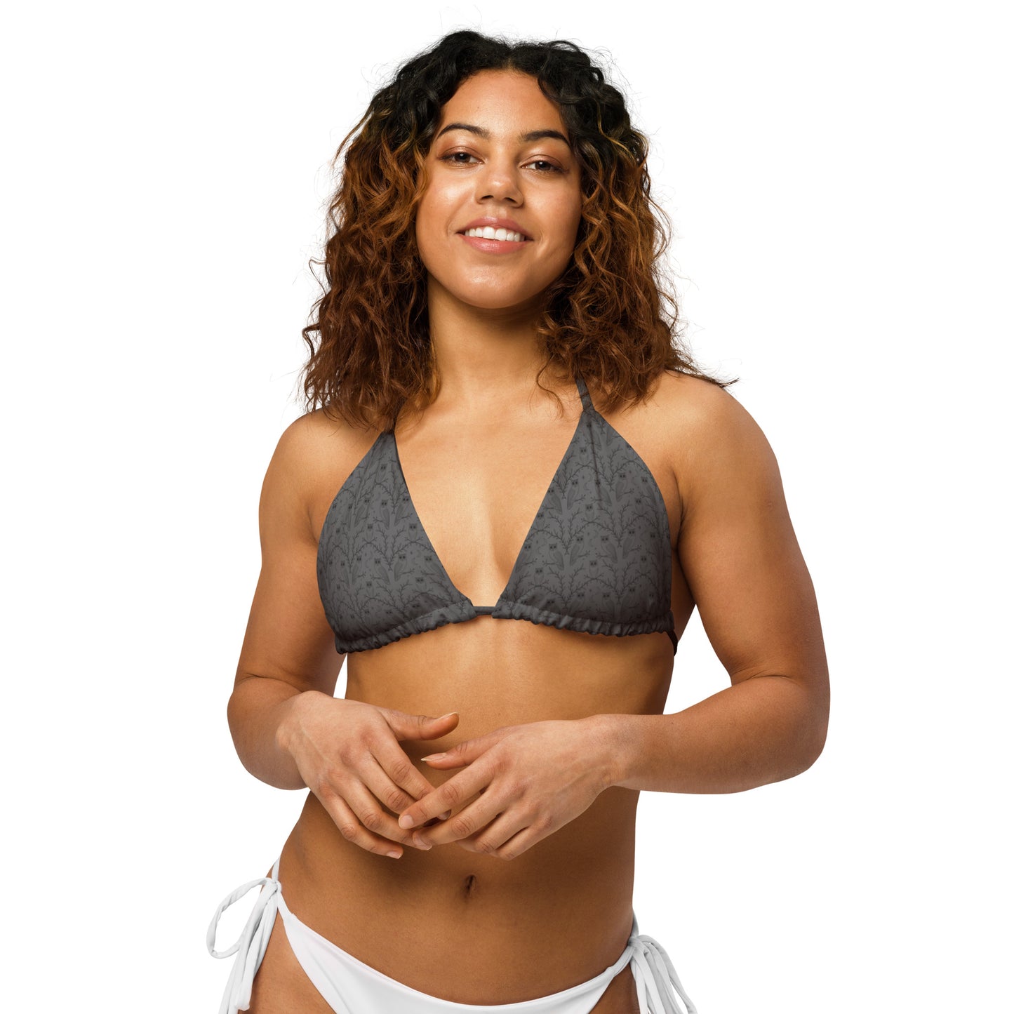 All-over Print Recycled String Bikini Top - Eco-Friendly Swimwear Dudeily