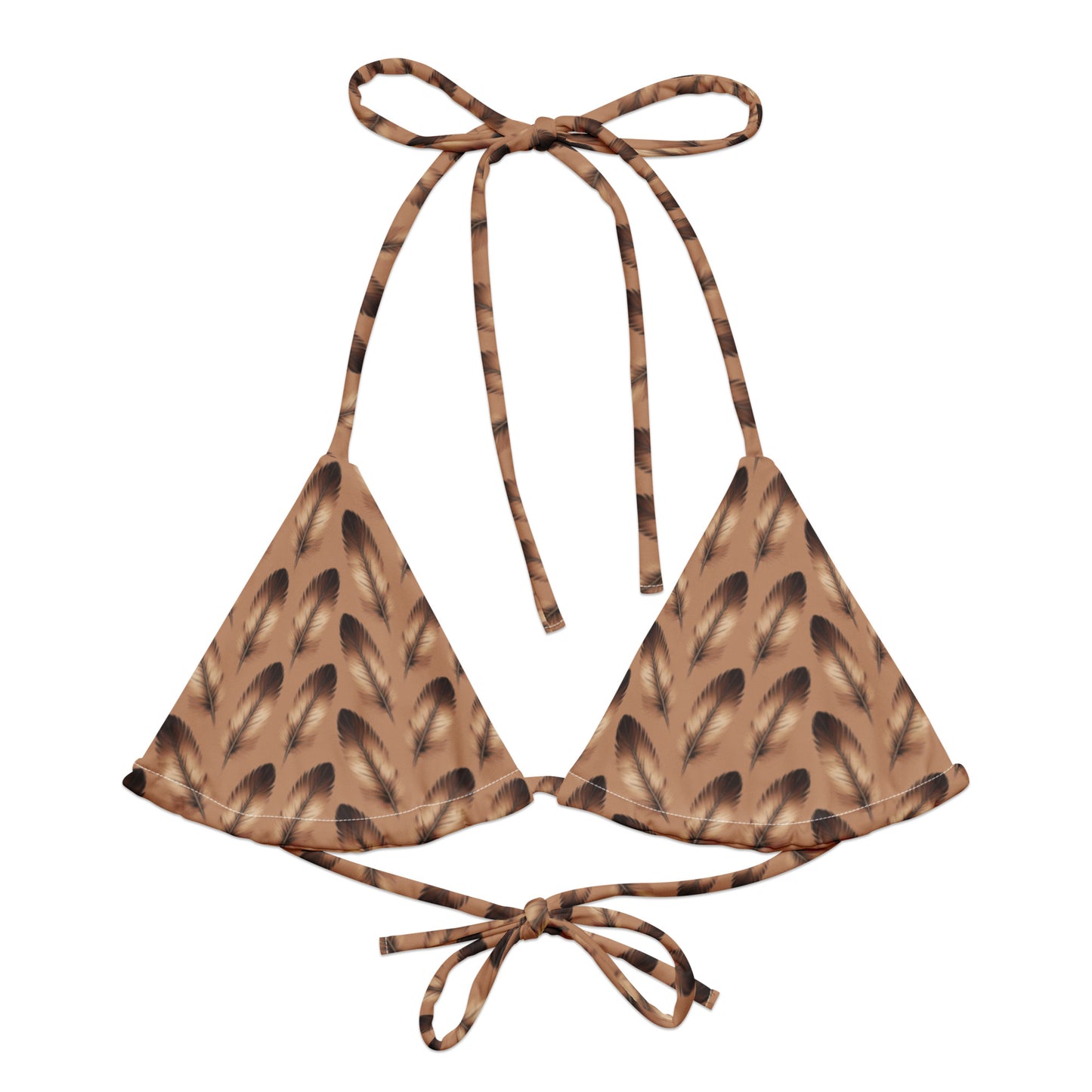 All-Over Print Recycled String Bikini Top – Eco-Friendly Owl Swimwear 6XL Dudeily