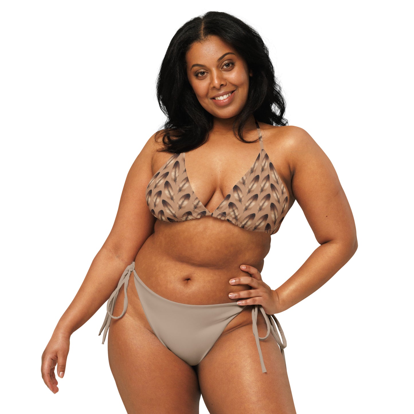 All-Over Print Recycled String Bikini Top – Eco-Friendly Owl Swimwear Dudeily
