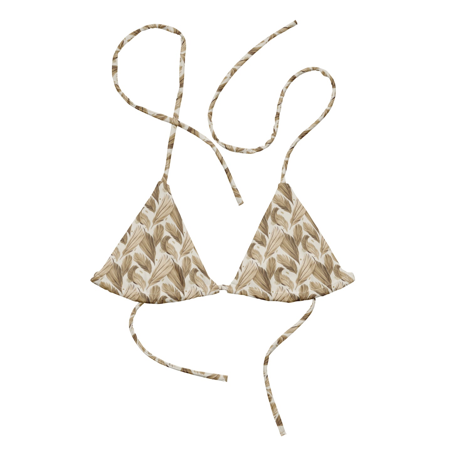 All-Over Print Recycled String Bikini Top: for Eco-Friendly Fashion Dudeily