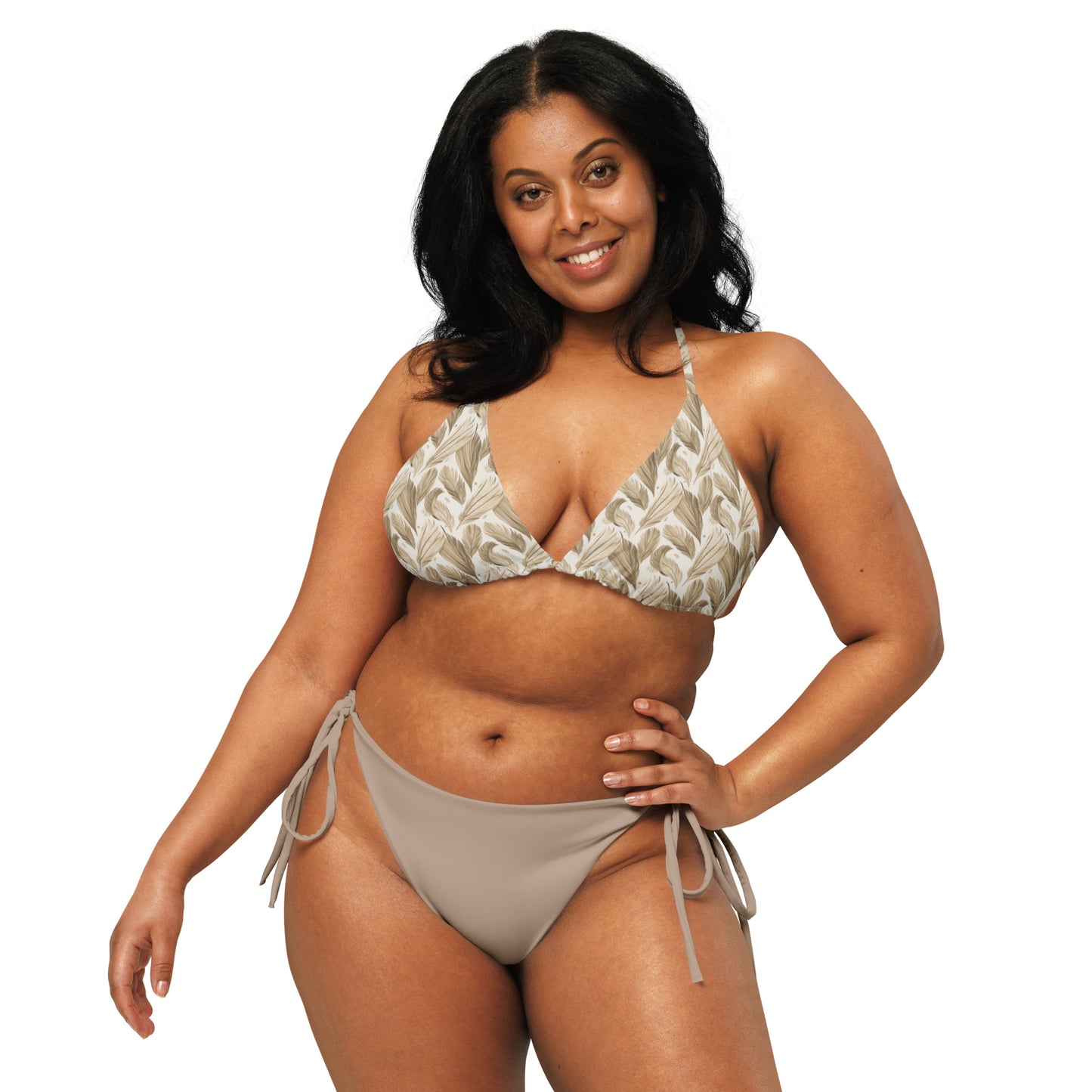 All-Over Print Recycled String Bikini Top: for Eco-Friendly Fashion Dudeily