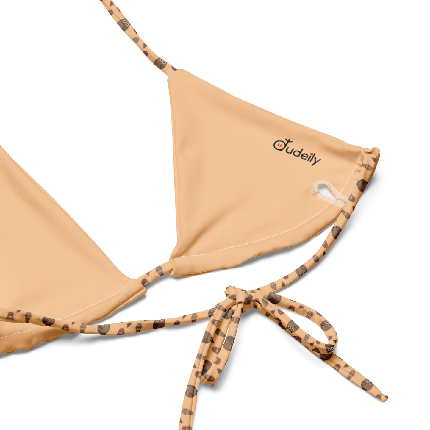 All-Over Print Recycled String Bikini Top – Eco-Friendly Swimwear Dudeily