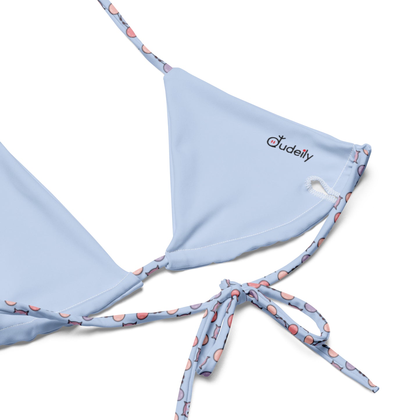 Owl Print All-Over Recycled String Bikini Top – Eco-Friendly & Stylish 6XL Dudeily