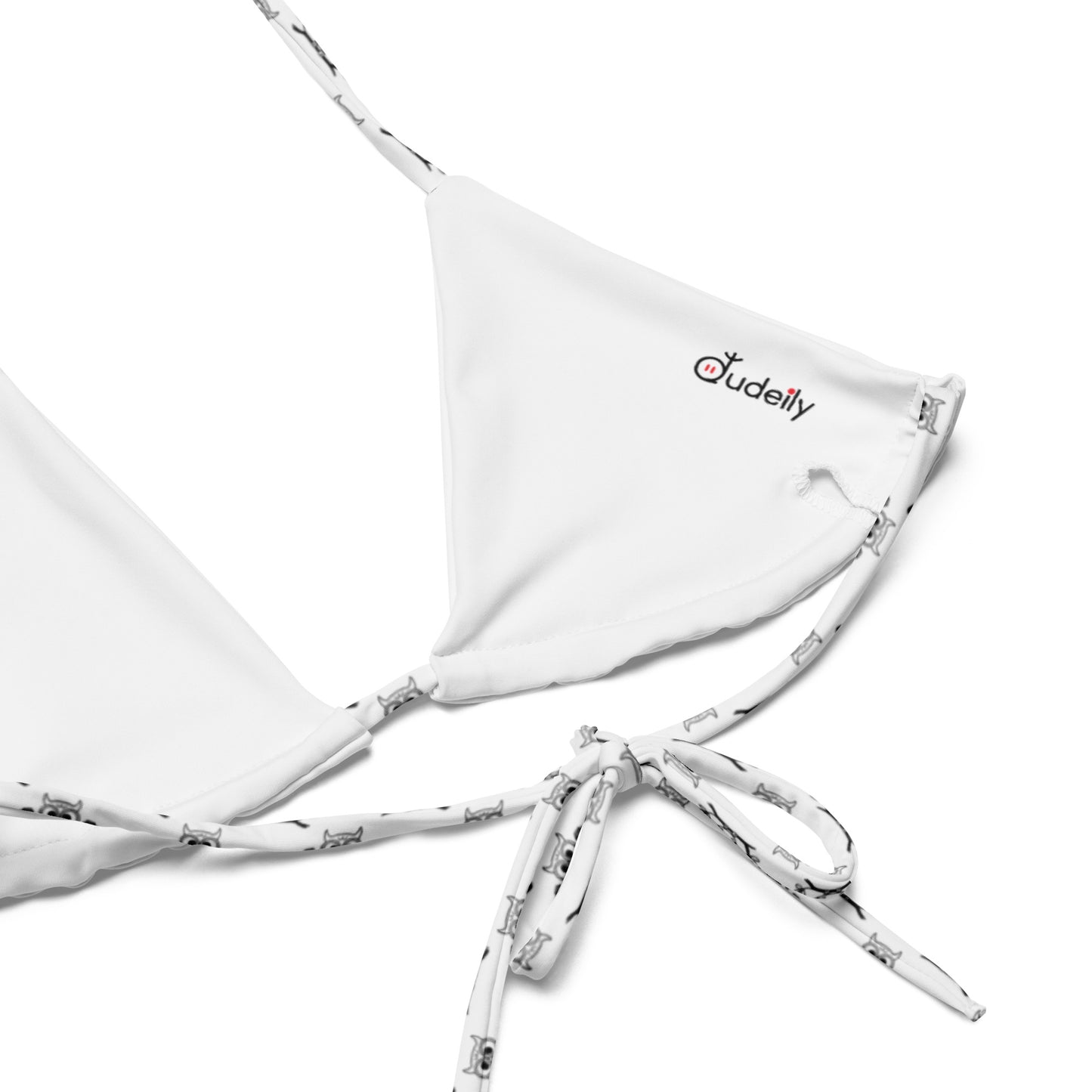 All-Over Print Recycled String Bikini Top – Eco-Friendly Swimwear Dudeily