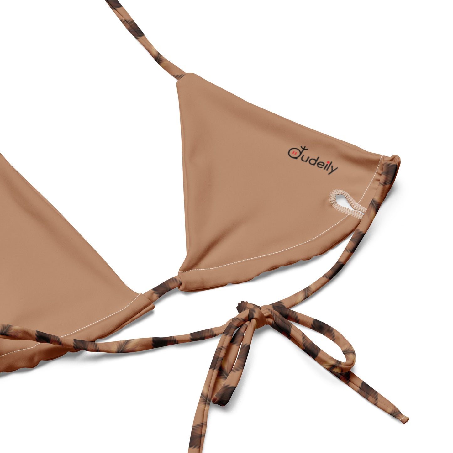 All-Over Print Recycled String Bikini Top – Eco-Friendly Owl Swimwear Dudeily