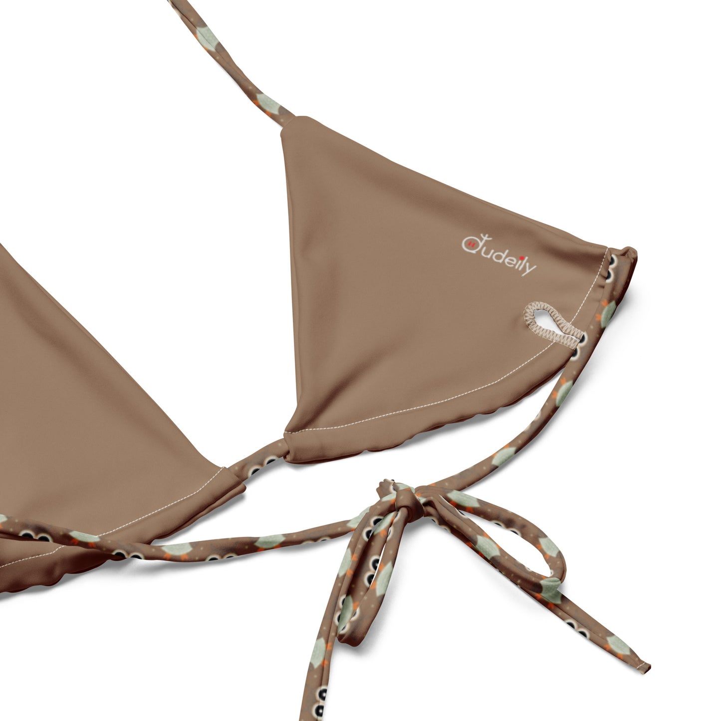 All-Over Print Eco-Friendly Bikini Top - Recycled String Owl Swimwear Dudeily