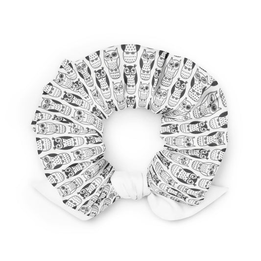 Owl-Themed Recycled Scrunchie: Eco-Friendly & Stylish Hair Accessory Dudeily