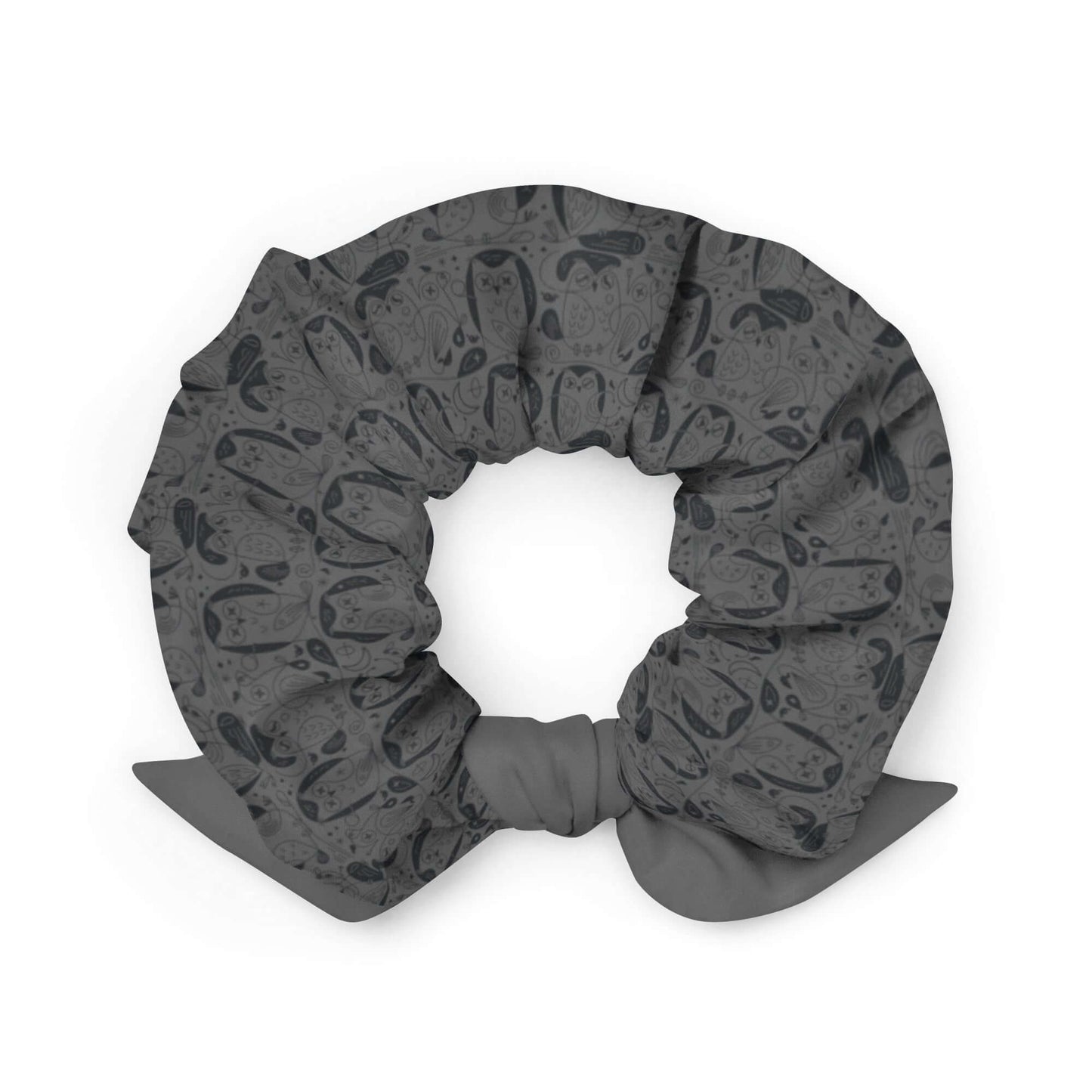 Trendy Recycled Scrunchie: Eco-Friendly Owl-Themed Hair Accessory Dudeily