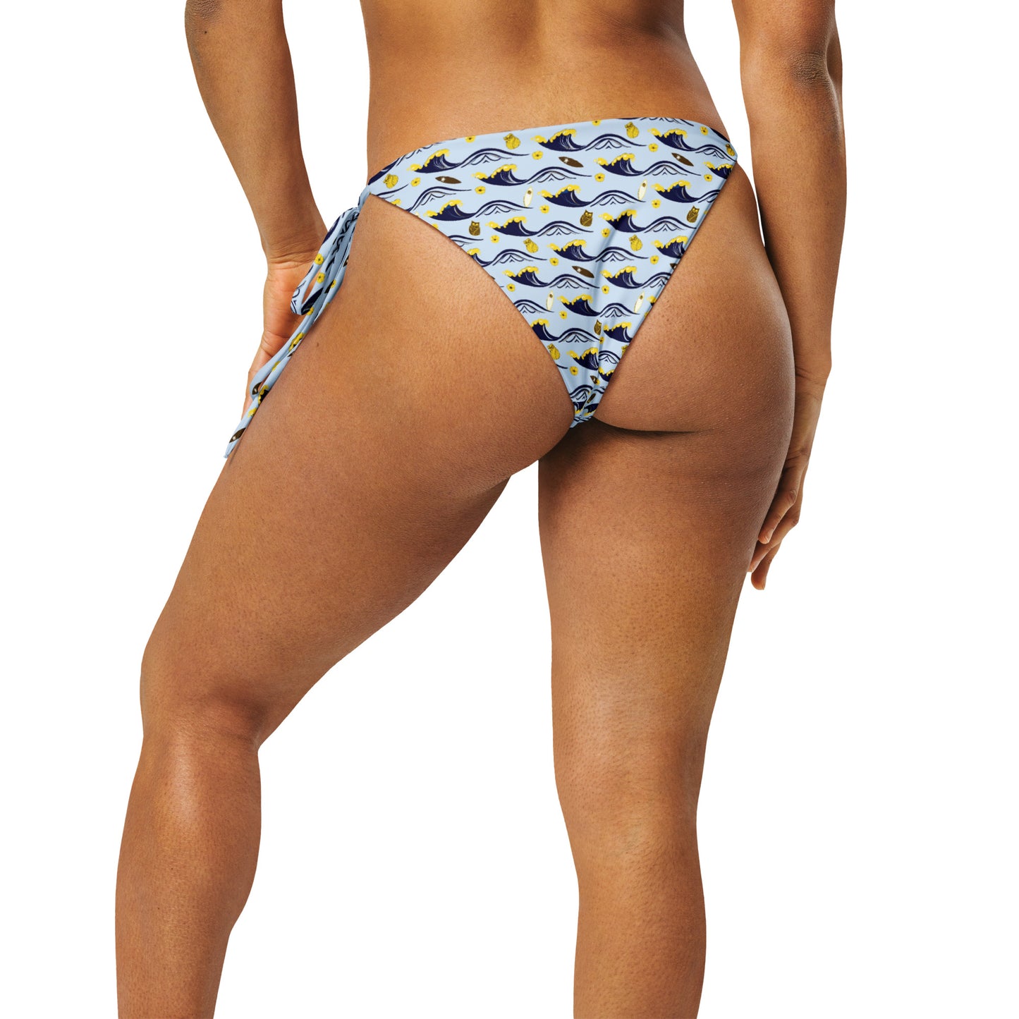 Twilight Owl All-Over Print Recycled String Bikini Bottom – Eco-Friendly Swimwear for Bold Nature Lovers Dudeily