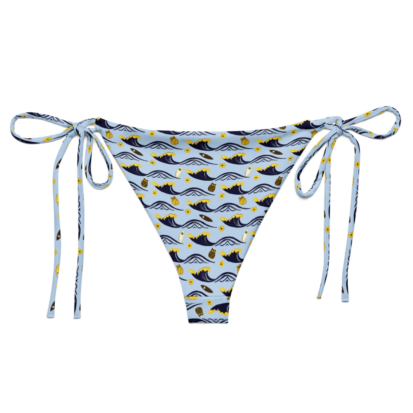 Twilight Owl All-Over Print Recycled String Bikini Bottom – Eco-Friendly Swimwear for Bold Nature Lovers Dudeily
