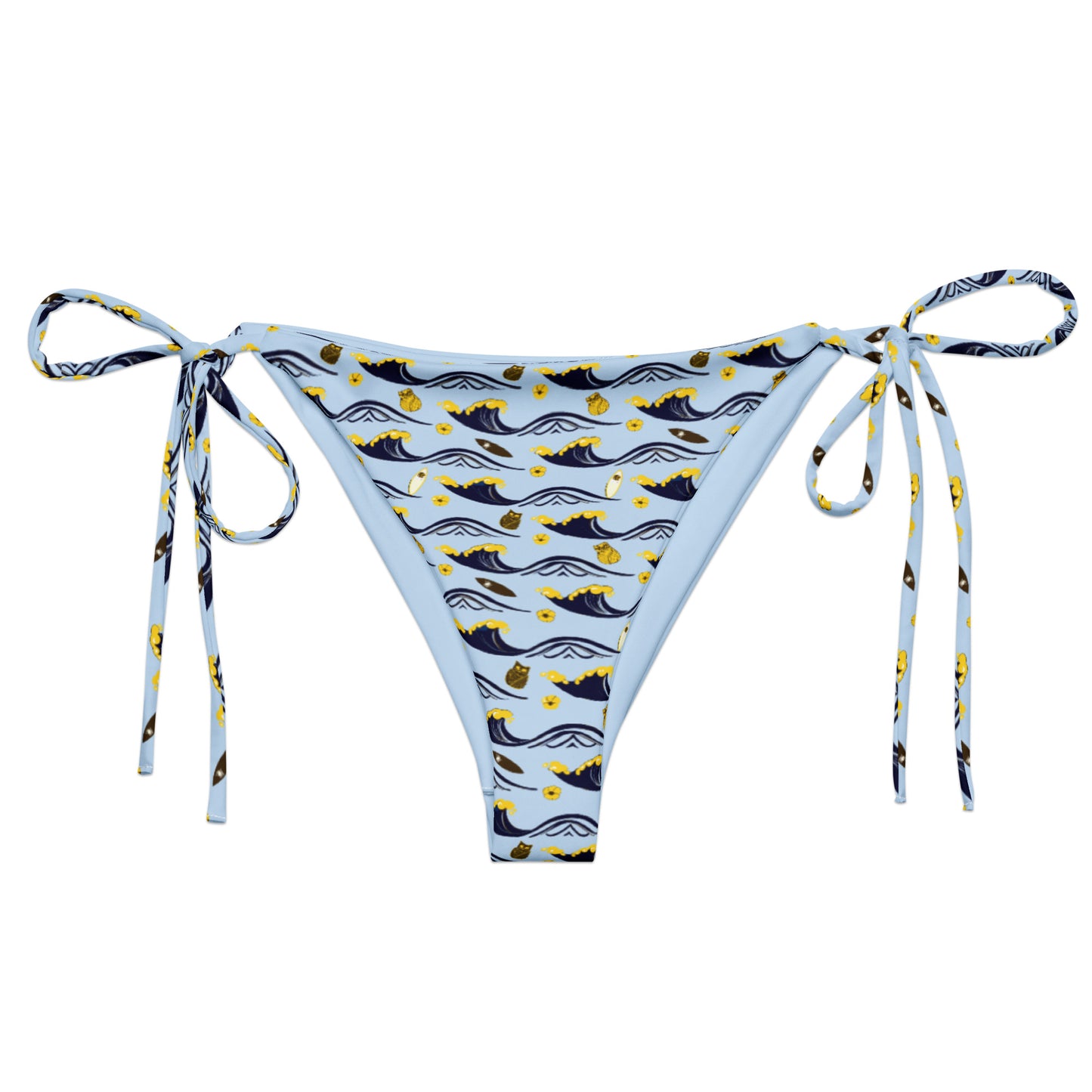 Twilight Owl All-Over Print Recycled String Bikini Bottom – Eco-Friendly Swimwear for Bold Nature Lovers 6XL Dudeily