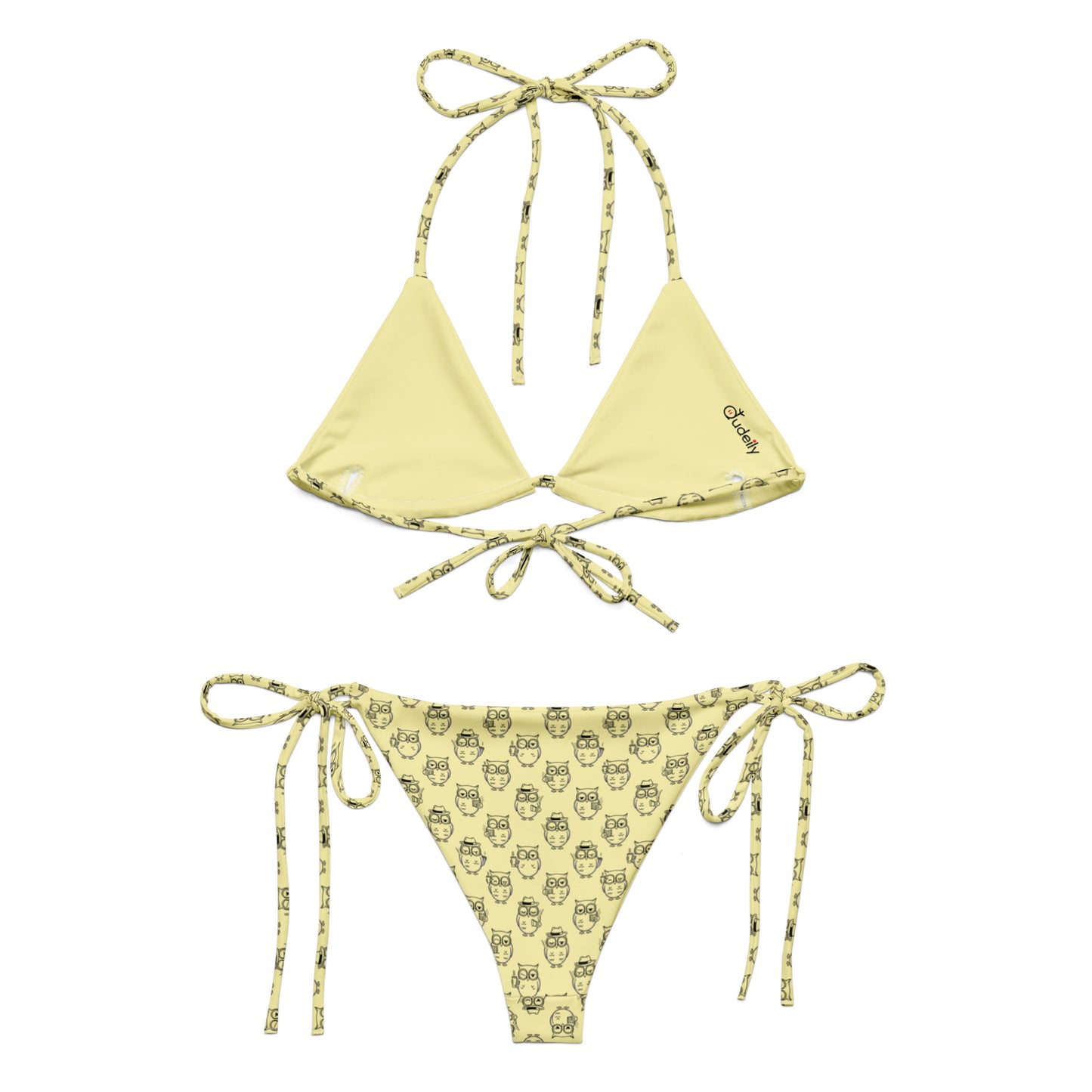 All-Over Print Recycled String Bikini- Owl-Themed Sustainable Fashion and Style Dudeily