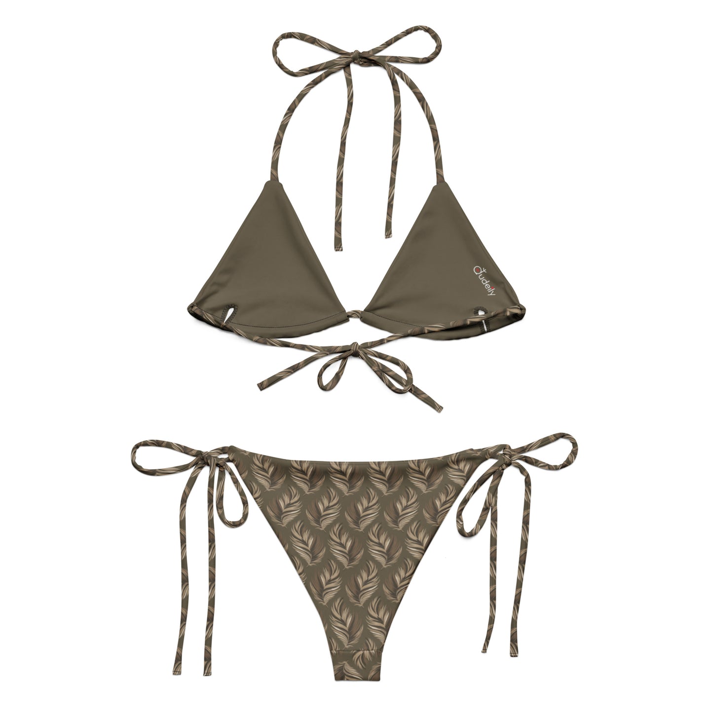 All-Over Print Recycled String Bikini – Eco-Friendly Owl-Inspired Swimwear Dudeily