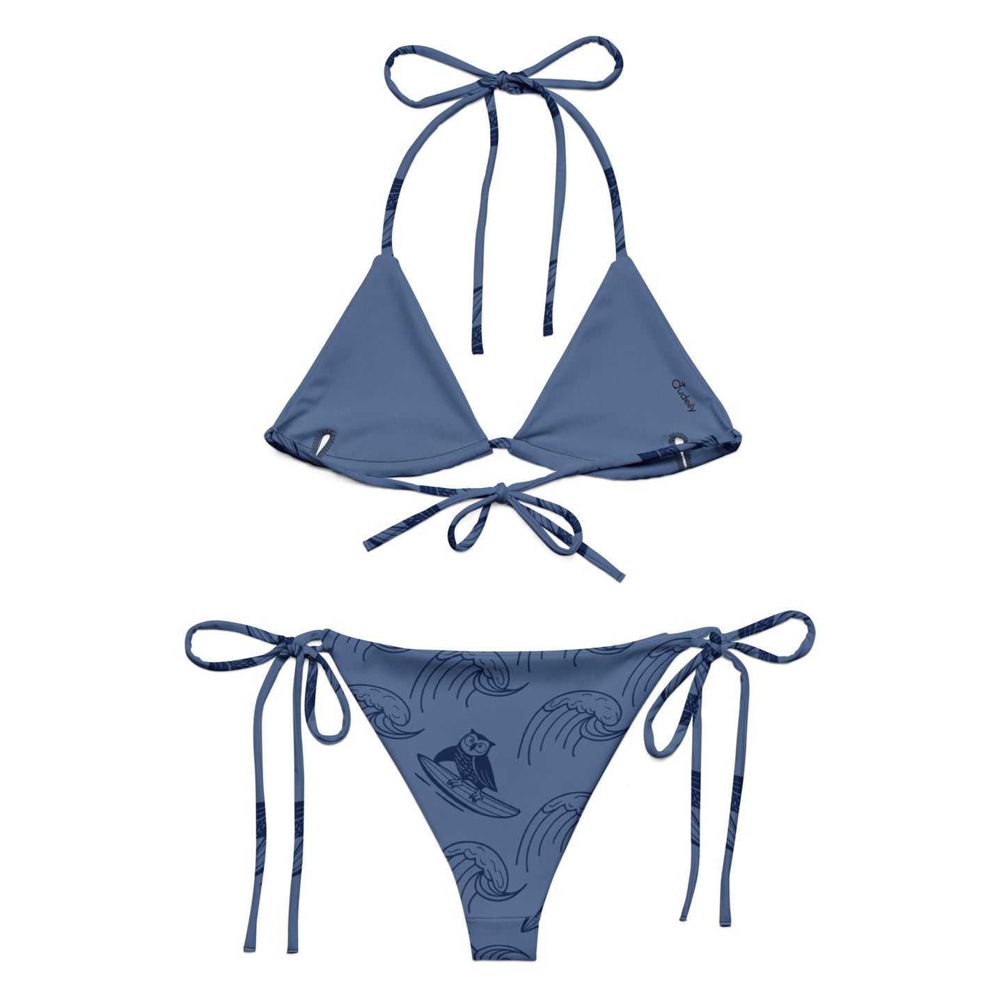 Owl All-Over Print Recycled String Bikini – Bold and Sustainable Swimwear Dudeily