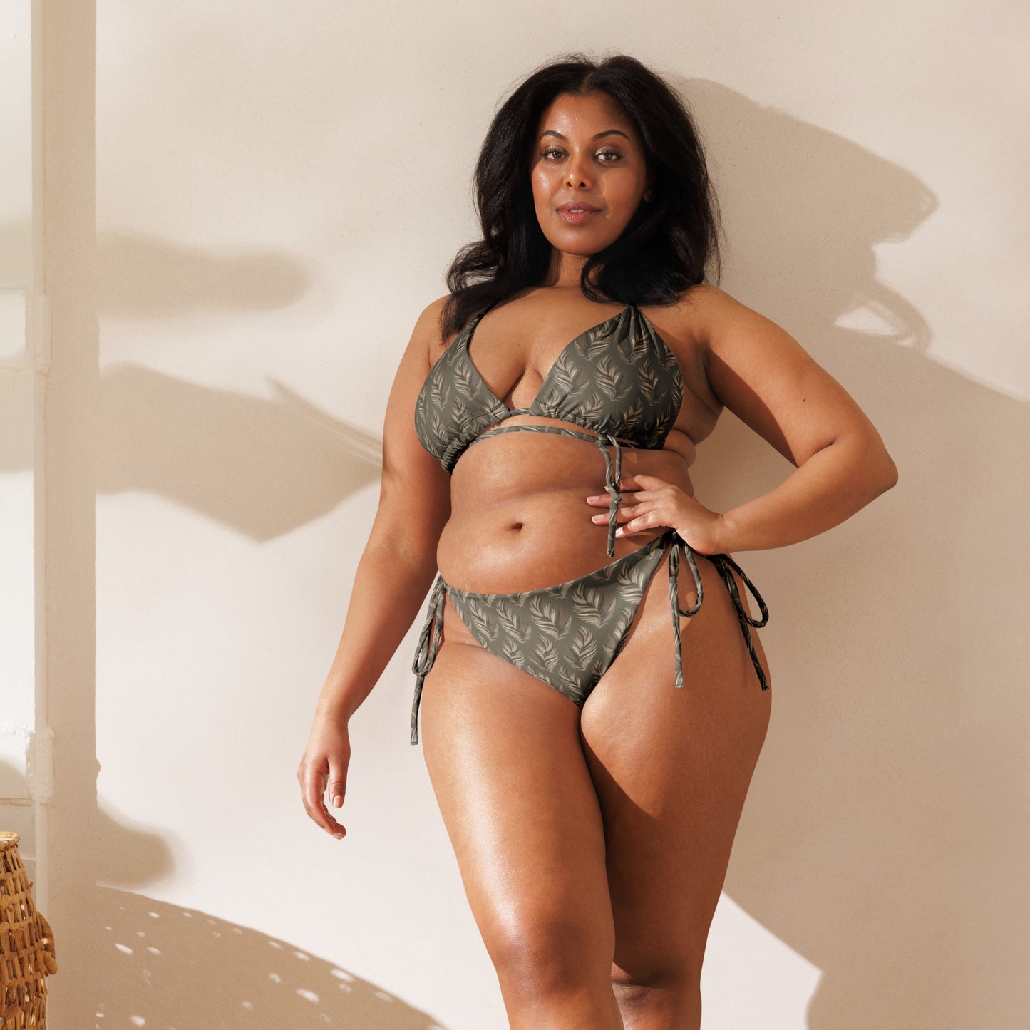 All-Over Print Recycled String Bikini – Eco-Friendly Owl-Inspired Swimwear Dudeily