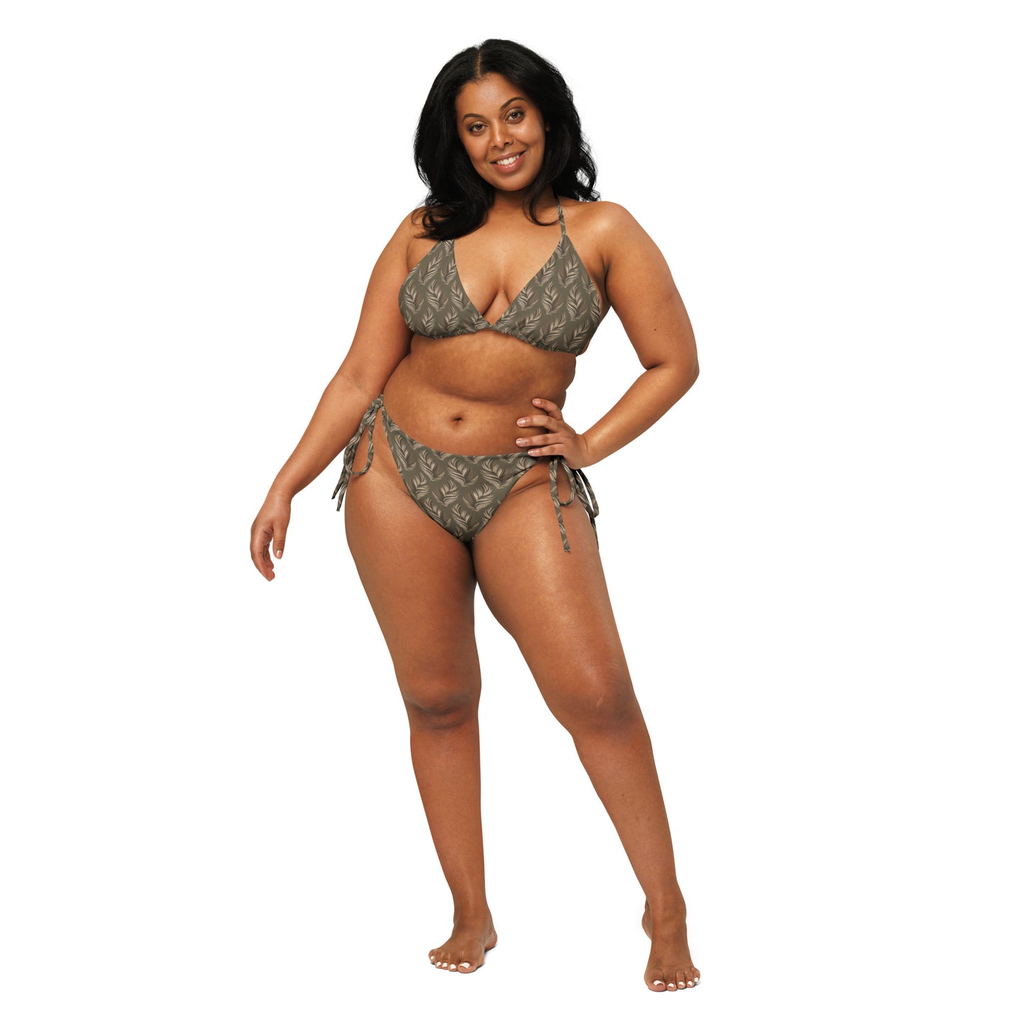 All-Over Print Recycled String Bikini – Eco-Friendly Owl-Inspired Swimwear Dudeily
