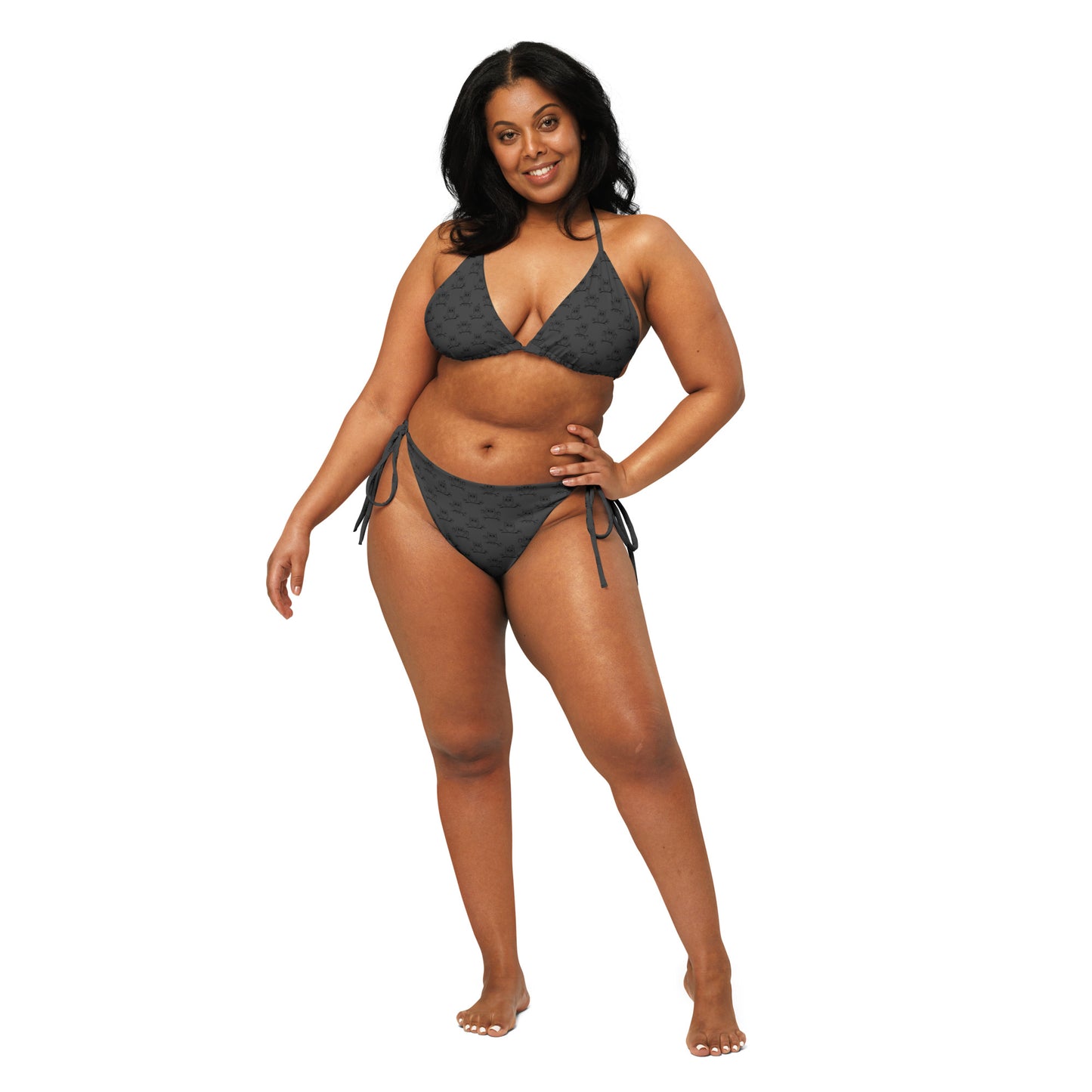 All-Over Print Recycled String Bikini – Eco-Friendly Owl-Inspired Swimwear Dudeily