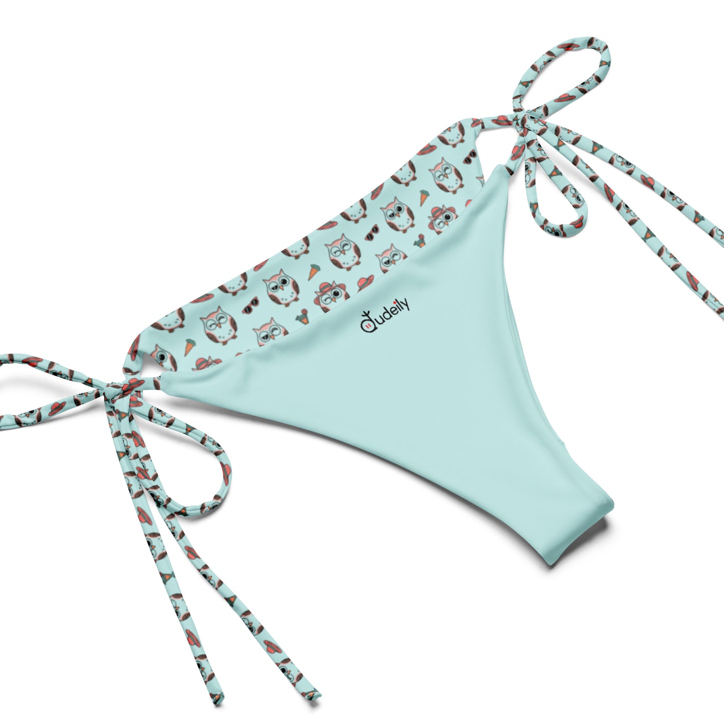 Owl Print Recycled Bikini – Eco-Friendly All-Over String Design Dudeily