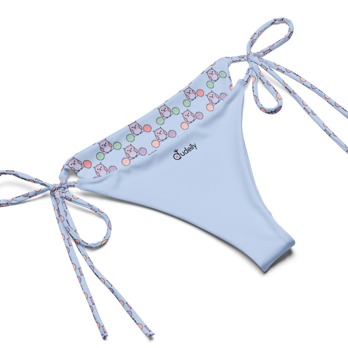 Owl Print All-Over Recycled String Bikini – Sustainable fashion & Chic Dudeily