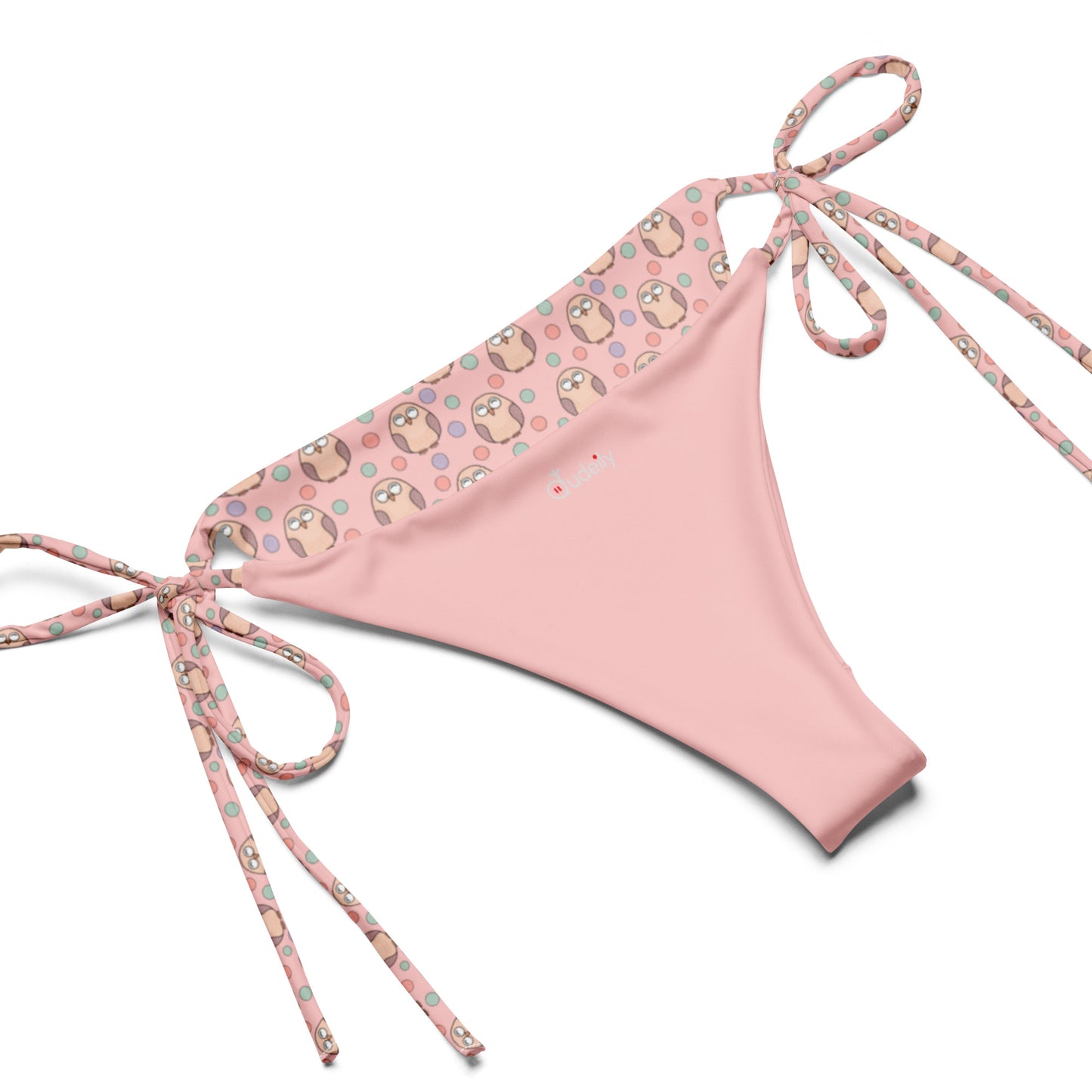 All-Over Print Recycled String Bikini – Eco-Friendly Owl-Inspired Swimwear Dudeily