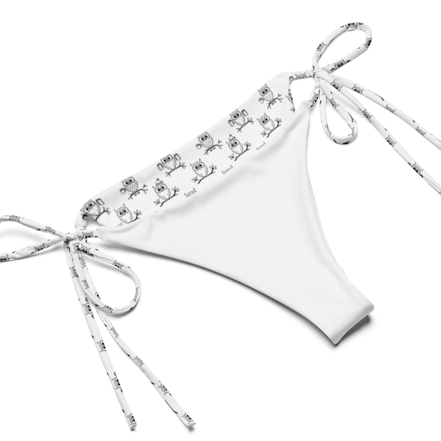 All-Over Print Recycled String Bikini – Eco-Friendly Owl-Inspired Swimwear Dudeily