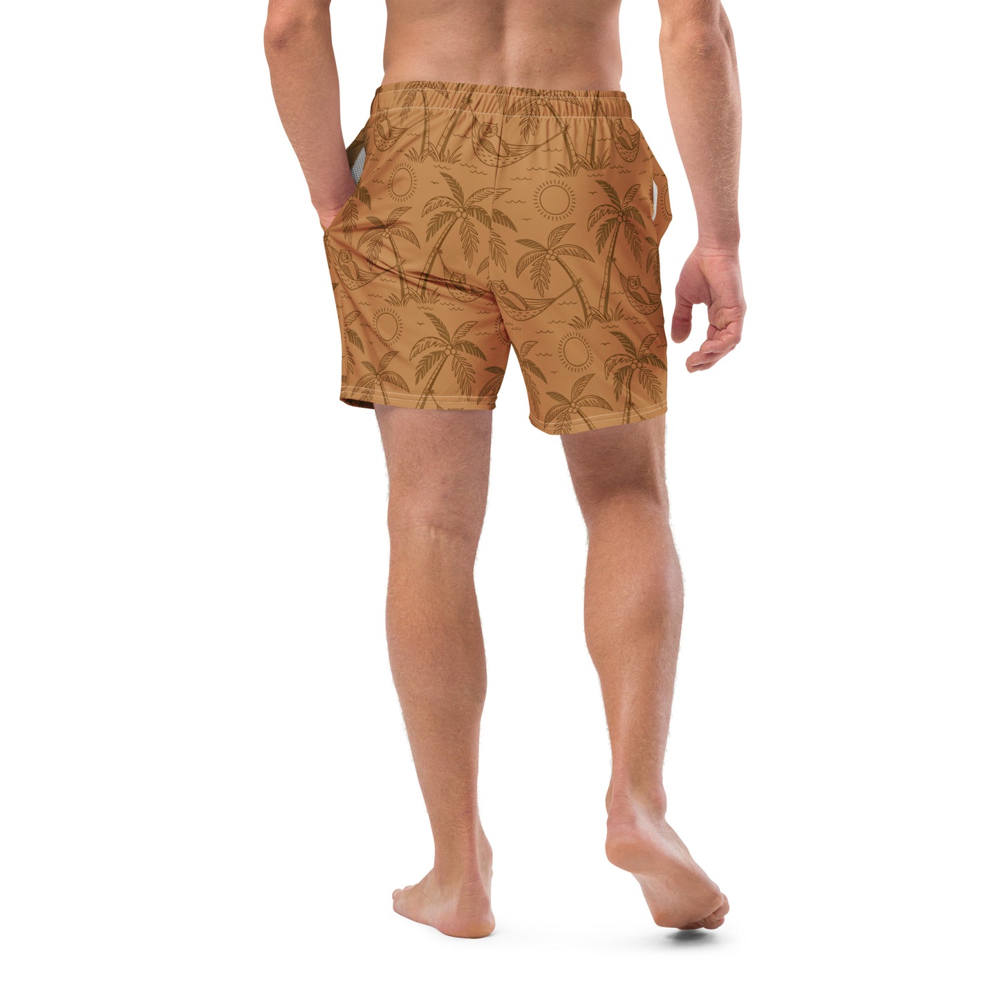 Owl-Themed Recycled Swim Trunks – Eco-Friendly Beachwear for Nature-Loving Men Dudeily