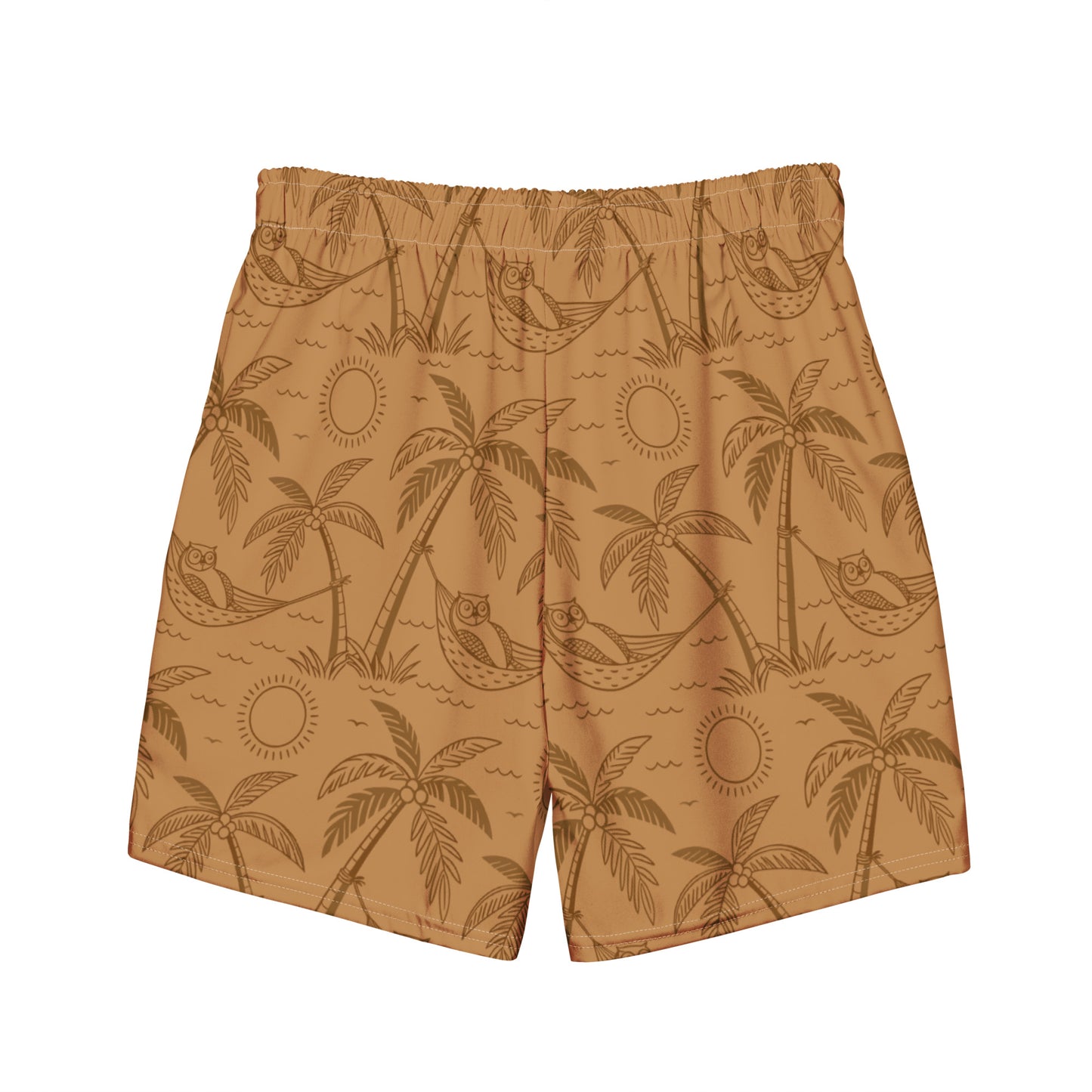Owl-Themed Recycled Swim Trunks – Eco-Friendly Beachwear for Nature-Loving Men Dudeily