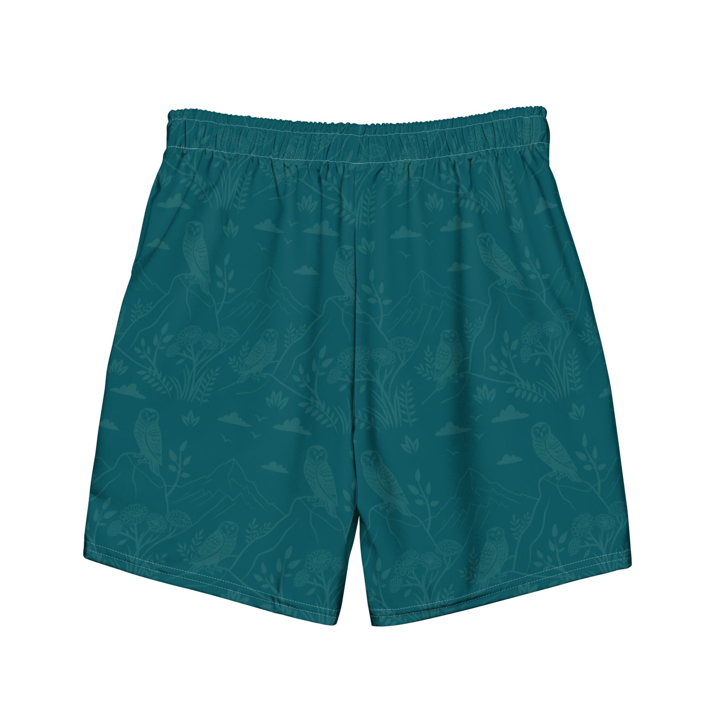 Owl-Themed Recycled Swim Trunks – Eco-Friendly Beachwear for Nature-Loving Men Dudeily