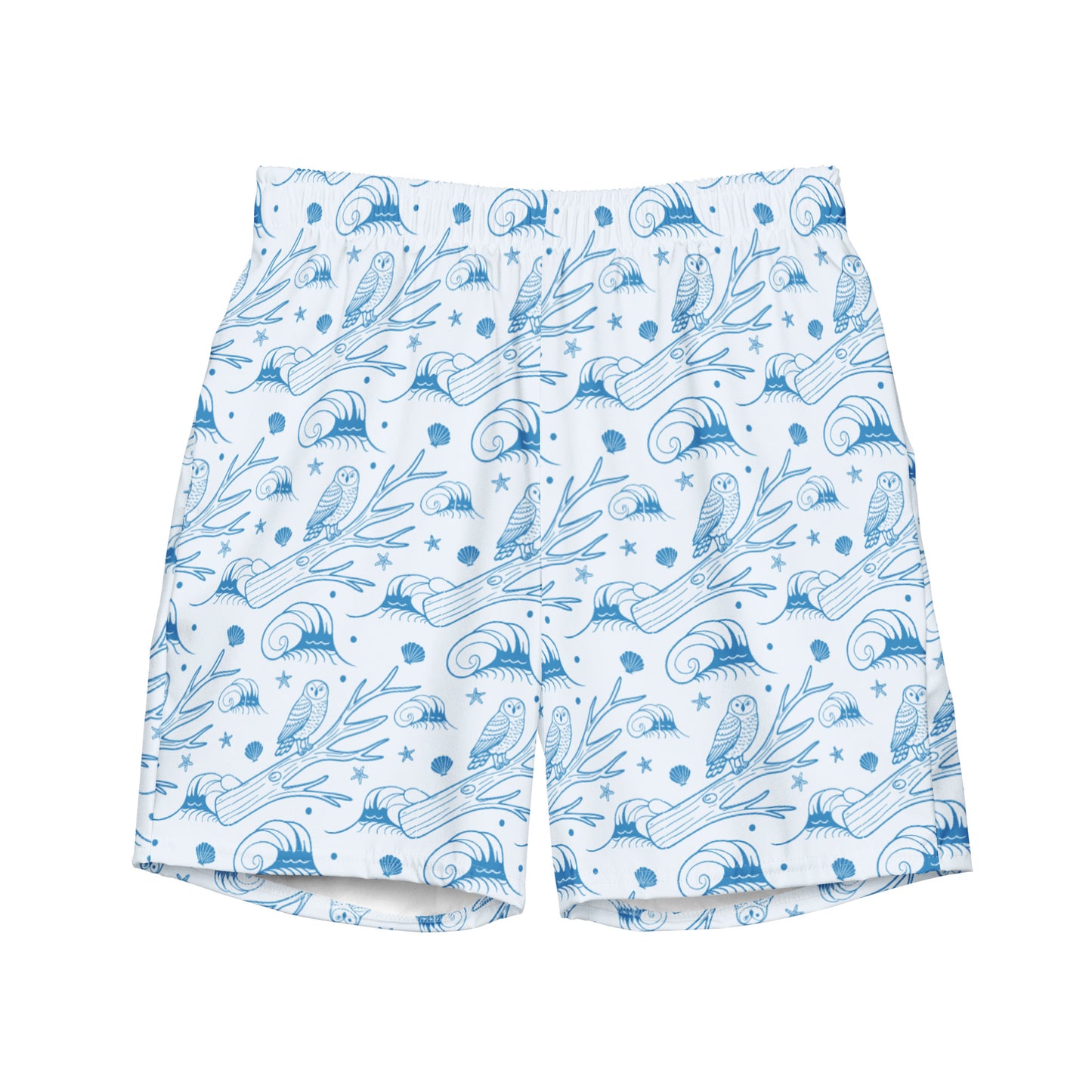 Owl Spirit Recycled Swim Trunks – Sustainable Beachwear for Eco Warriors 6XL Dudeily