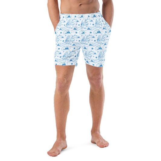 Owl Spirit Recycled Swim Trunks – Sustainable Beachwear for Eco Warriors Dudeily