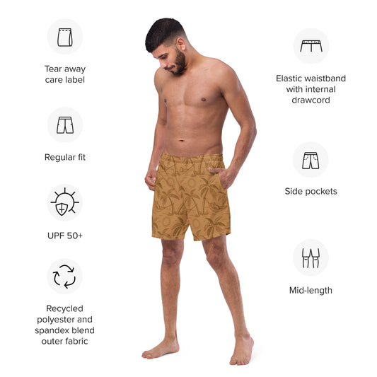 Owl-Themed Recycled Swim Trunks – Eco-Friendly Beachwear for Nature-Loving Men Dudeily