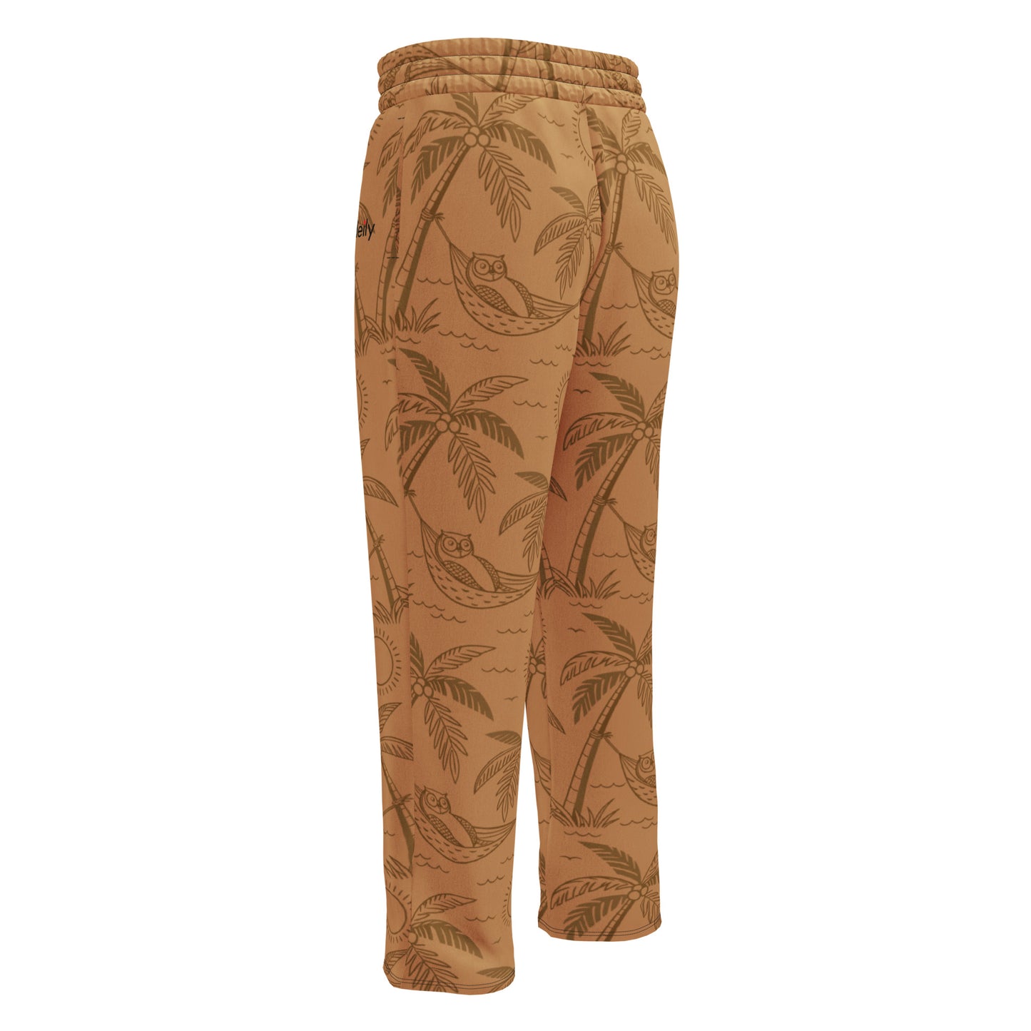 Sustainable Owl-Themed Wide-Leg Joggers – Eco-Friendly Loungewear for Nature Lovers Dudeily