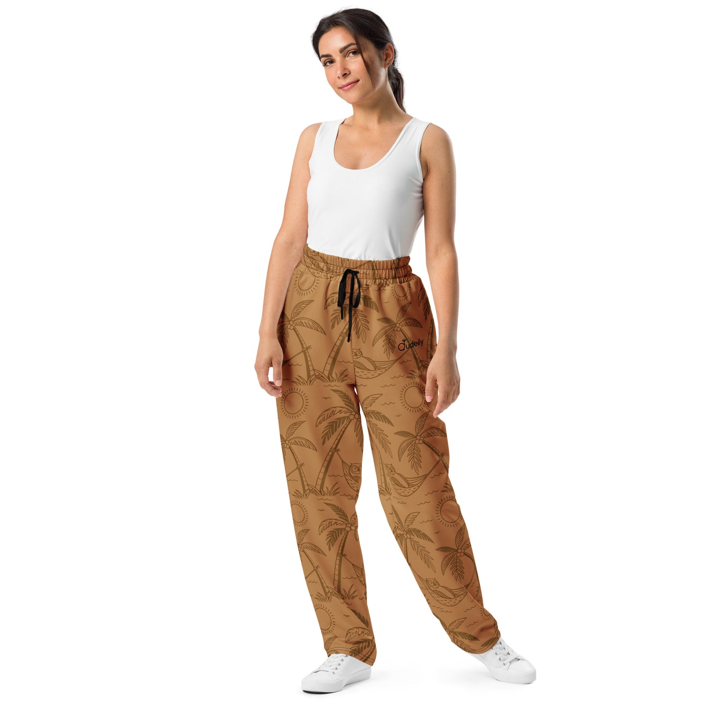 Sustainable Owl-Themed Wide-Leg Joggers – Eco-Friendly Loungewear for Nature Lovers Dudeily