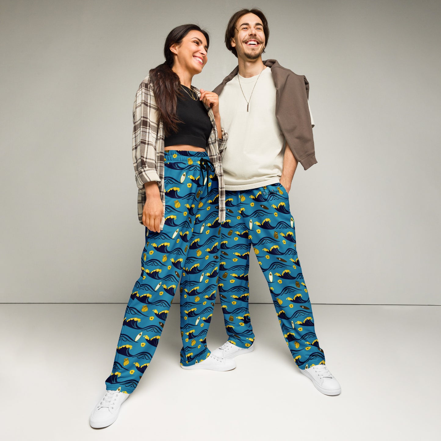 Earthy Owl Wide-Leg Joggers – Sustainable Streetwear for Nature Lovers Dudeily