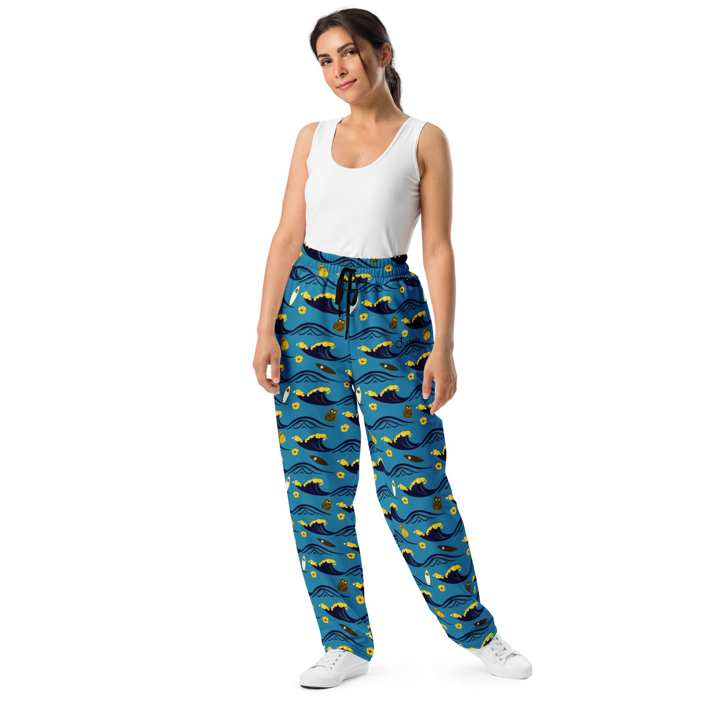 Earthy Owl Wide-Leg Joggers – Sustainable Streetwear for Nature Lovers Dudeily