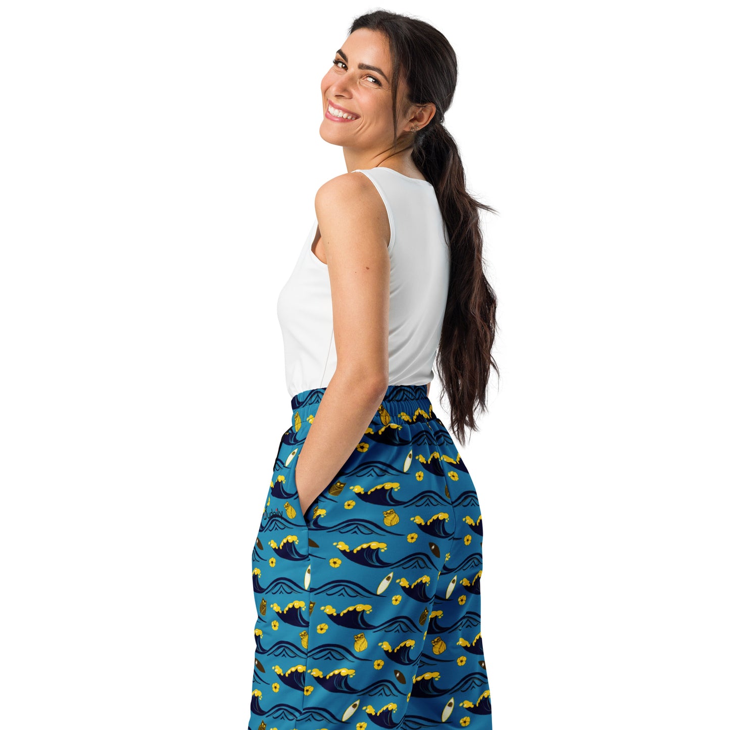 Earthy Owl Wide-Leg Joggers – Sustainable Streetwear for Nature Lovers Dudeily