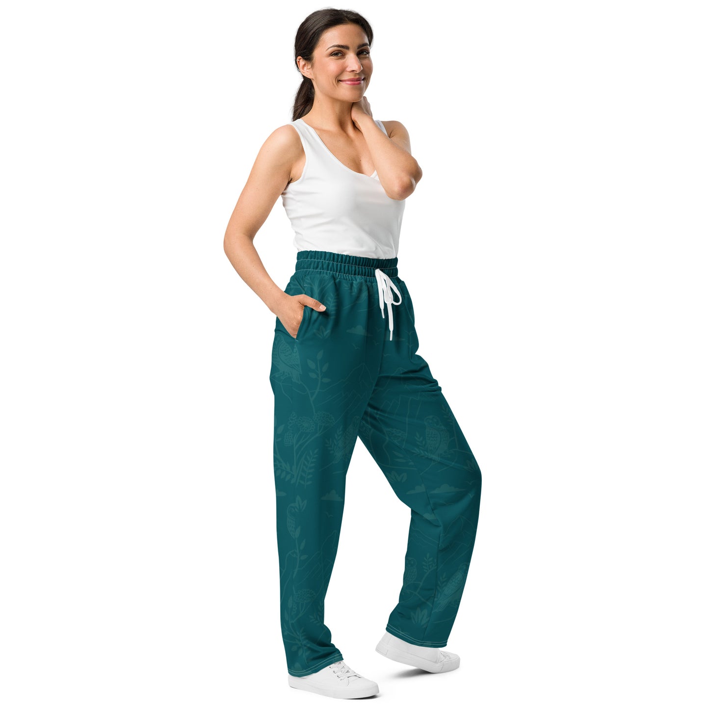 Owl Wide-Leg Joggers – Ethical Comfortwear for Sustainable Living Dudeily