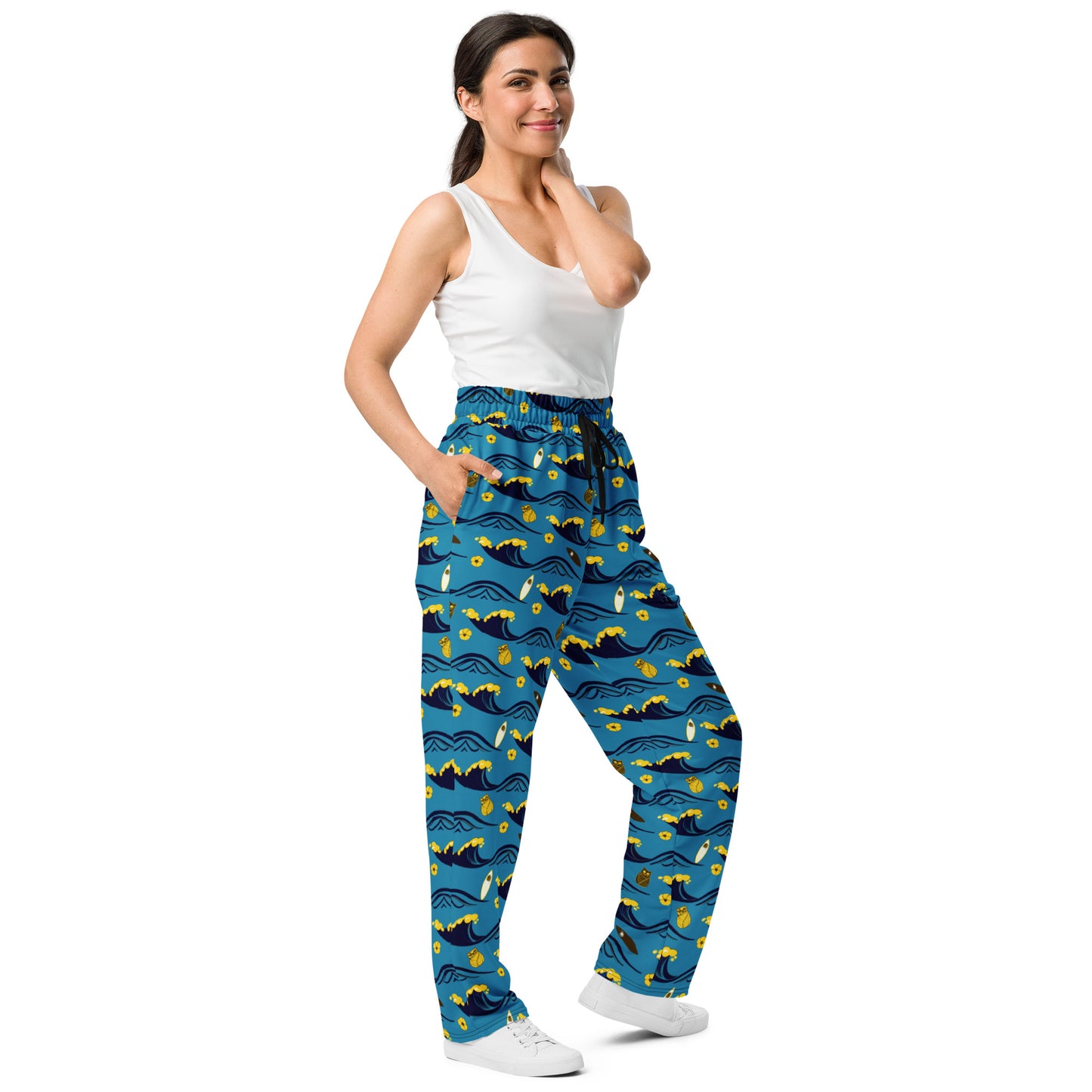 Earthy Owl Wide-Leg Joggers – Sustainable Streetwear for Nature Lovers Dudeily