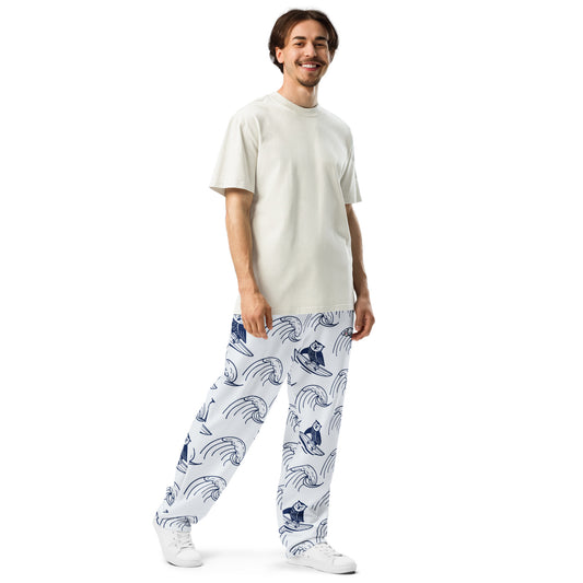 Owl Recycled Wide-Leg Joggers – Comfortable Sustainable Streetwear for Eco Lovers Dudeily