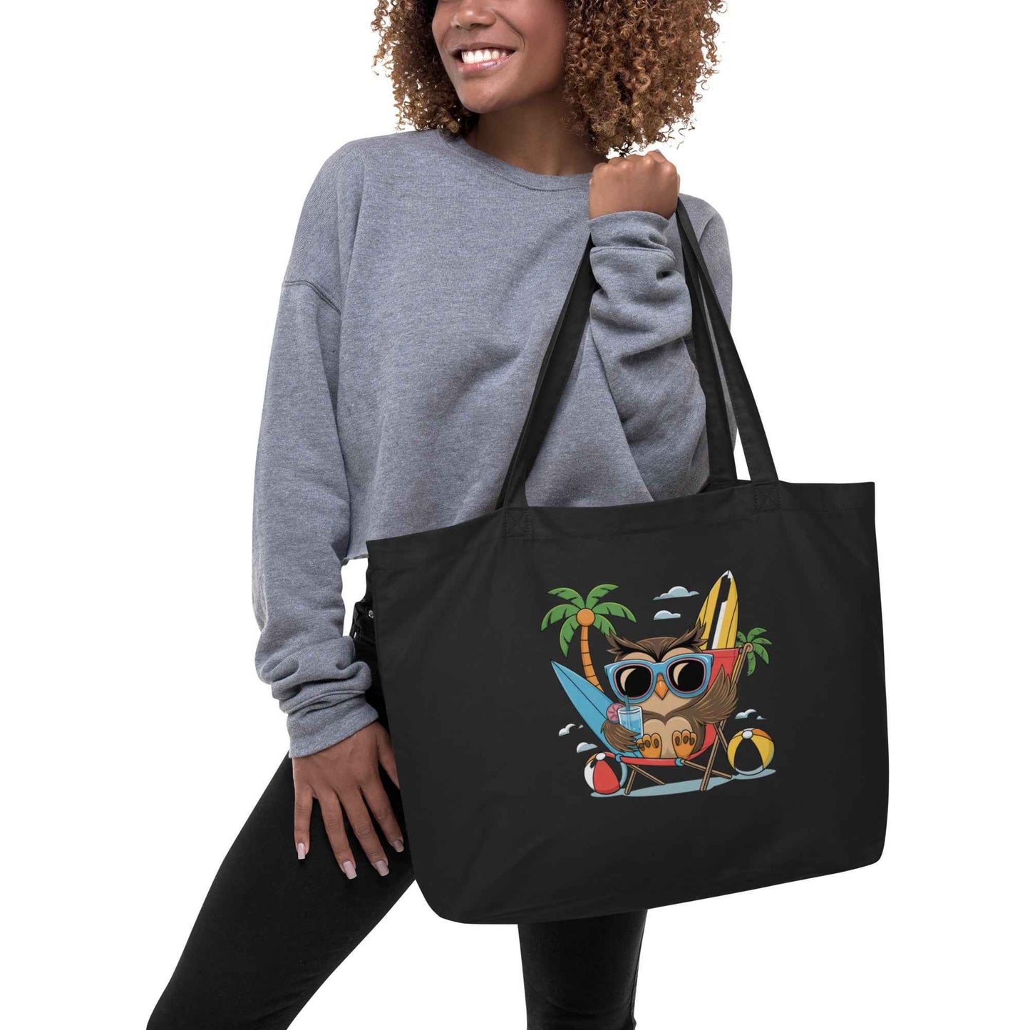 Owl Large Organic Tote Bags - Sustainable, Spacious, Stylish Eco-Friendly Tote Dudeily