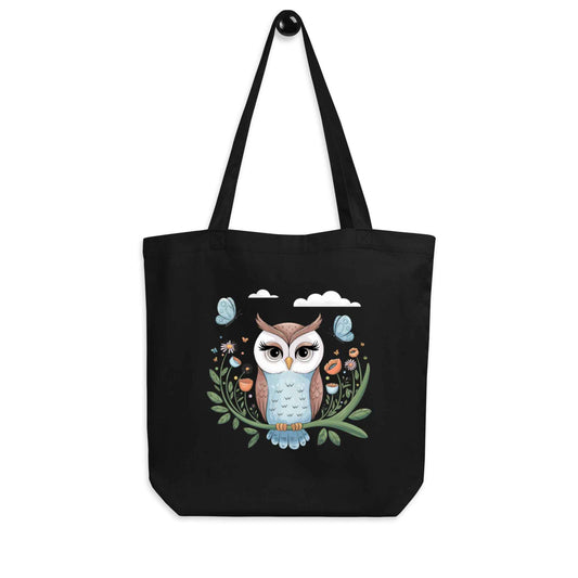 Owl Eco Tote Bags: Sustainable Everyday Companion for Eco-Friendly Living Black Dudeily