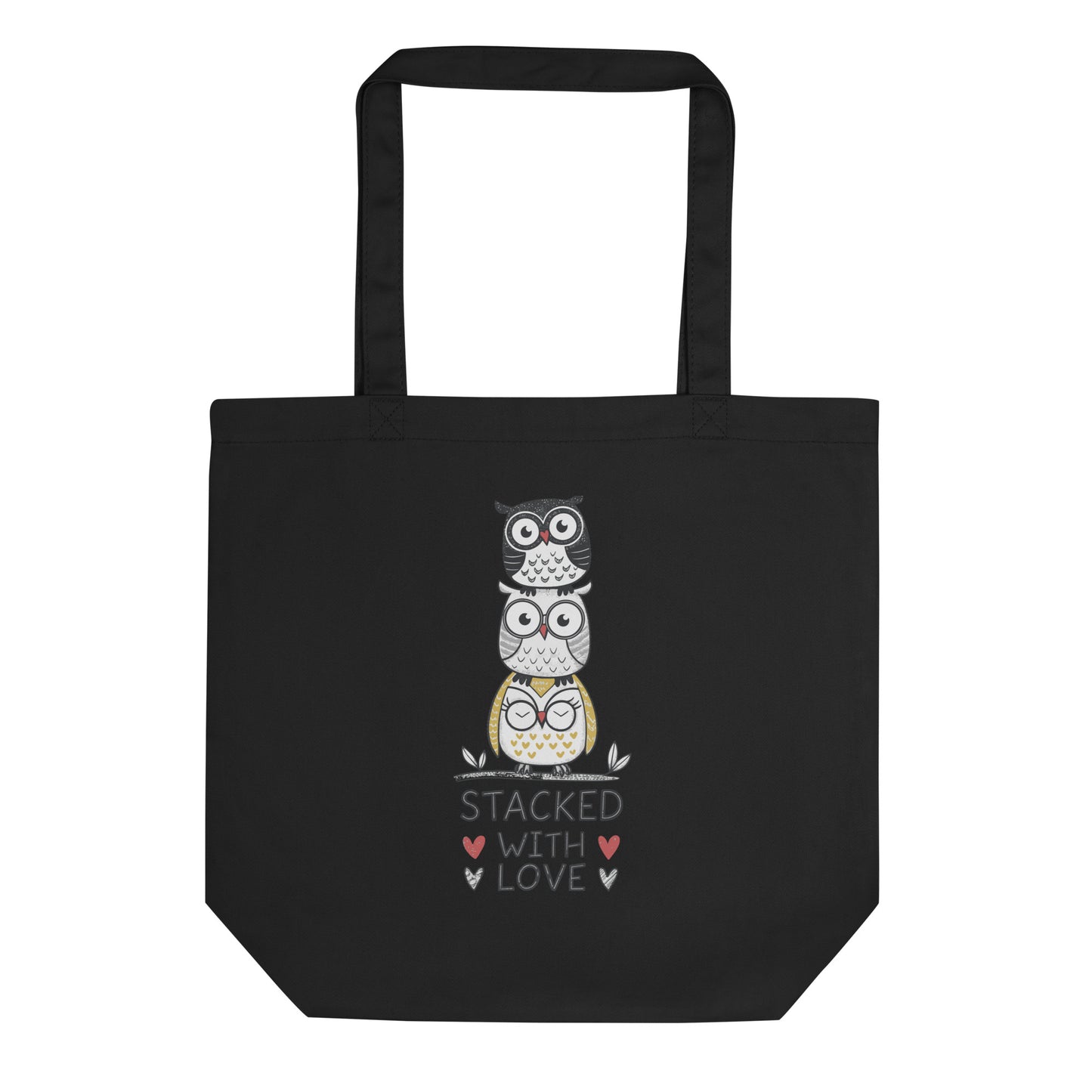 Eco Tote Bag: Stacked with Love | Owl-Inspired Sustainable Fashion USA by Dudeily Dudeily